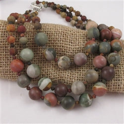 Picasso Jasper Gemstone Multi-strand Necklace - VP's Jewelry