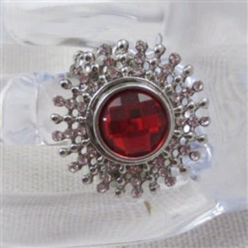 Red Rhinestone Fashion Ring Adjustable - VP's Jewelry  