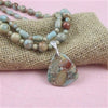 Aqua Snake Skin Jasper Gemstone Pendant Necklace - VP's Jewelry