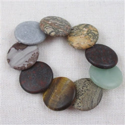 Overlapping Natural Gemstone Stretch Bracelet - VP's Jewelry