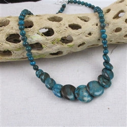 Blue Zebra Jasper Overlapping Coin Necklace - VP's Jewelry