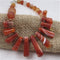 Designer Red Striped Agate Bib Necklace - VP's Jewelry