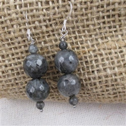 Grey Gemstone Beaded Drop Earrings - VP's Jewelry
