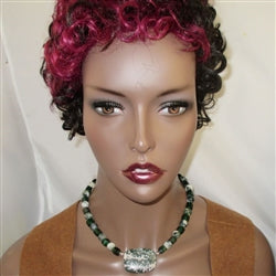 Unique Green Jasper Bead Necklace - VP's Jewelry