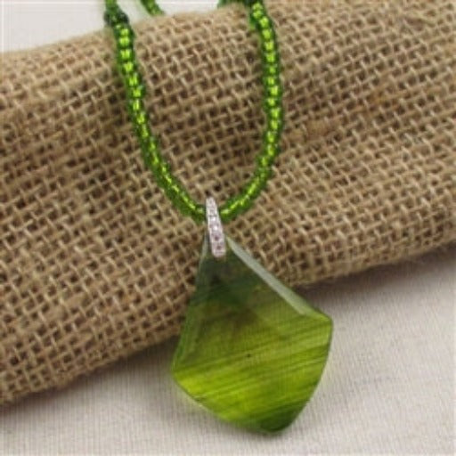 Green with Envy Necklace with Diamond Cut Pendant - VP's Jewelry