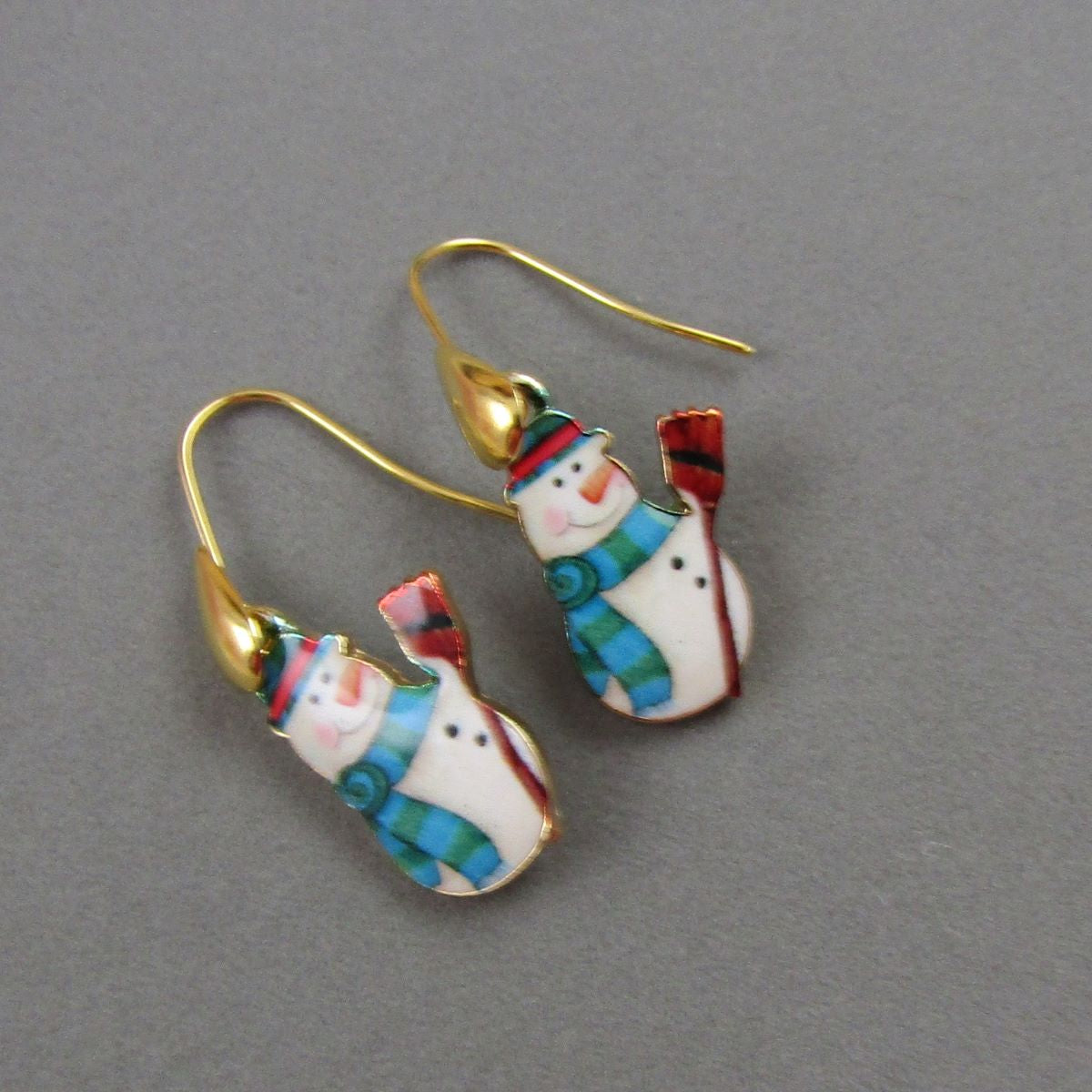 Snowmen Gold Earrings - VP's Jewelry