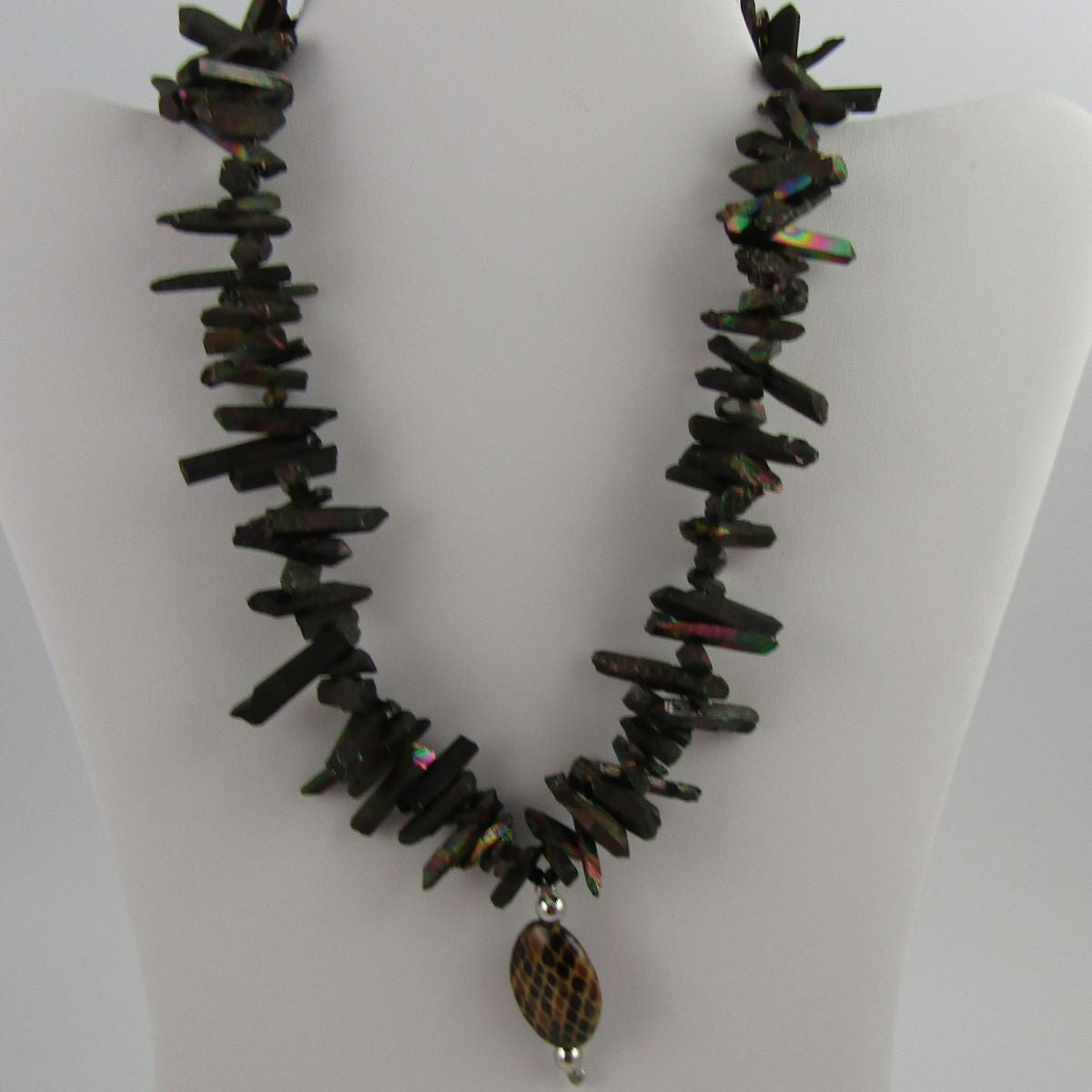 Black Stick Bead Pendant Necklace - VP's Jewelry