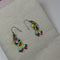 Puzzle Ribbon Earrings Multi-colored Puzzle