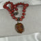 Pink Gemstone and Handmade Lampwork Pendant Necklace - VP's Jewelry