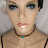 Turquoise Leather Ribbon Choker & Bracelet & Earrings Designer Set - VP's Jewelry