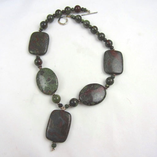 Dragons Blood Jasper Gemstone Pendant Necklace - VP's Jewelry