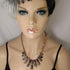 Designer Rodonite Gemstone Pink Bib Necklace - VP's Jewelry