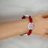 White and Red Kazuri Bracelet Handmade Fair Trade Beaed - VP's Jewelry