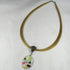 Ceramic Porcelain Oval Pendant on Multi Strand Necklace - VP's Jewelry