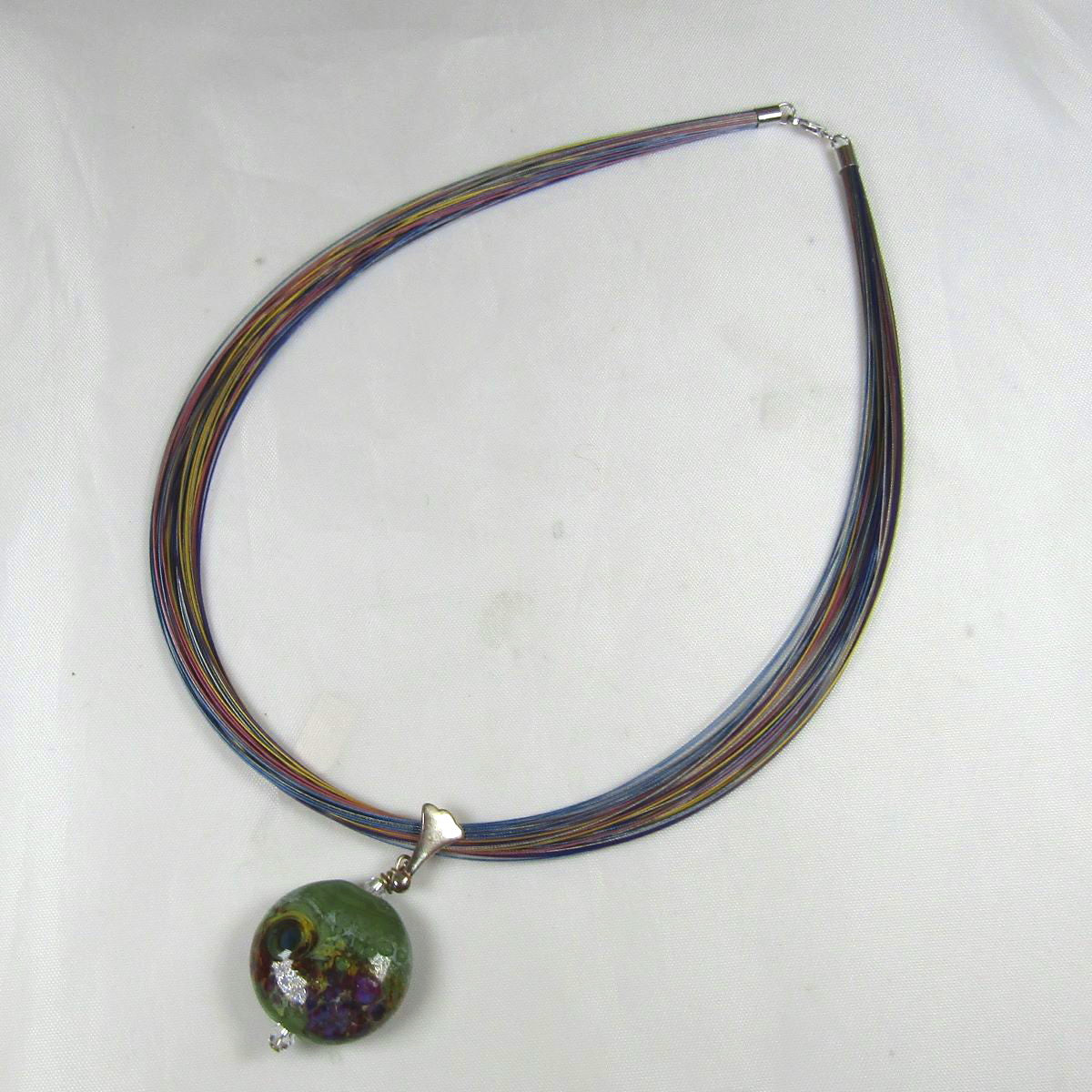 Green Handmade Lampwork Pendant Necklace - VP's Jewelry