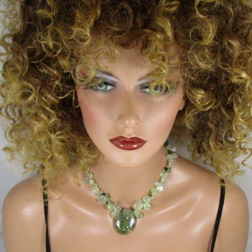 Green Gemstone Bead Designer Necklace - VP's Jewelry