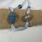 Unique Bead Necklace in Chalodony and Blue Seed Beads - VP's Jewelry