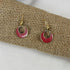 Red Inlay Gold Hoop Earrings - VP's Jewelry