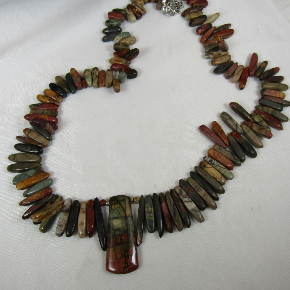 Statement Jasper Necklace with Gemstone Pendant - VP's Jewelry  