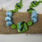 Handmade Kazuri Necklace in Green Apple and Matt Turquoise - VP's Jewelry