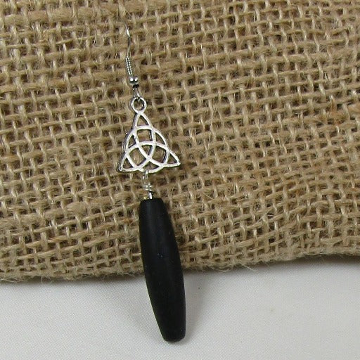 Long Teardrop Sea Glass & Charm Earrings