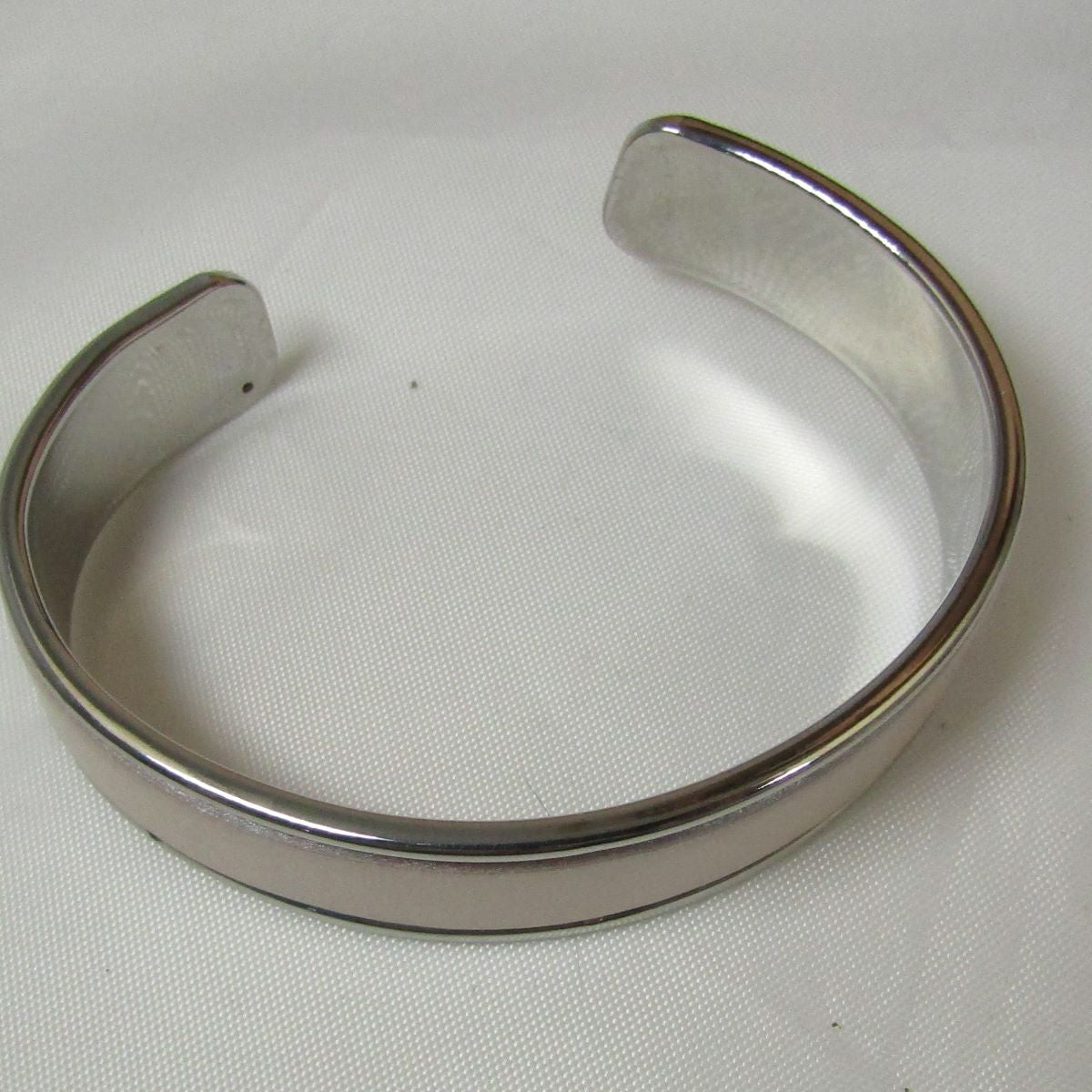 Leather Insert Cuff Bangle Bracelet - VP's Jewelry