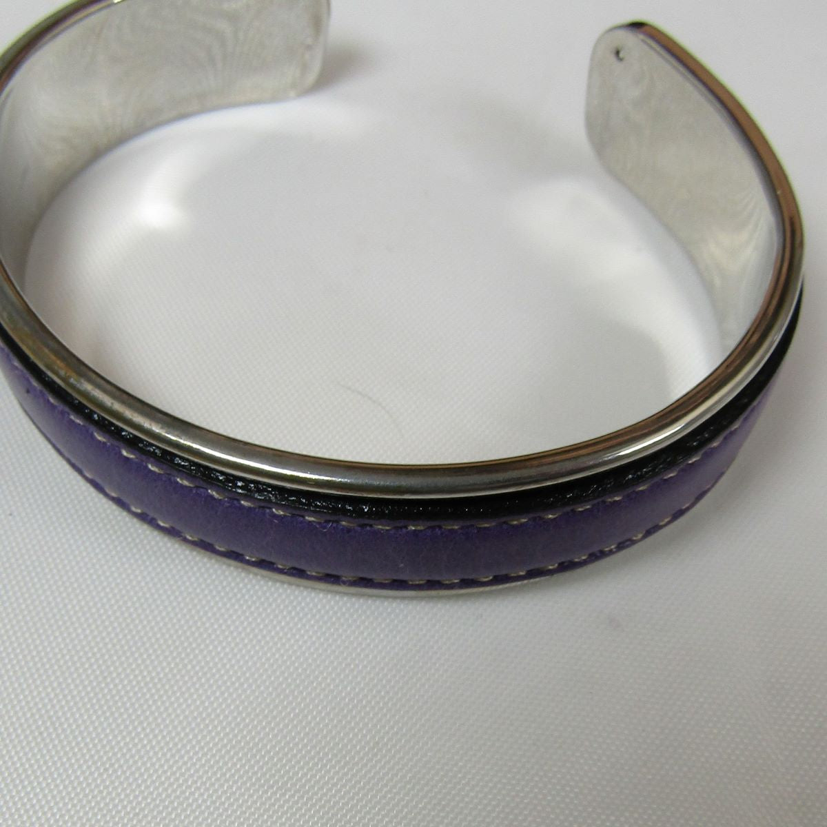 Leather Insert Cuff Bangle Bracelet - VP's Jewelry