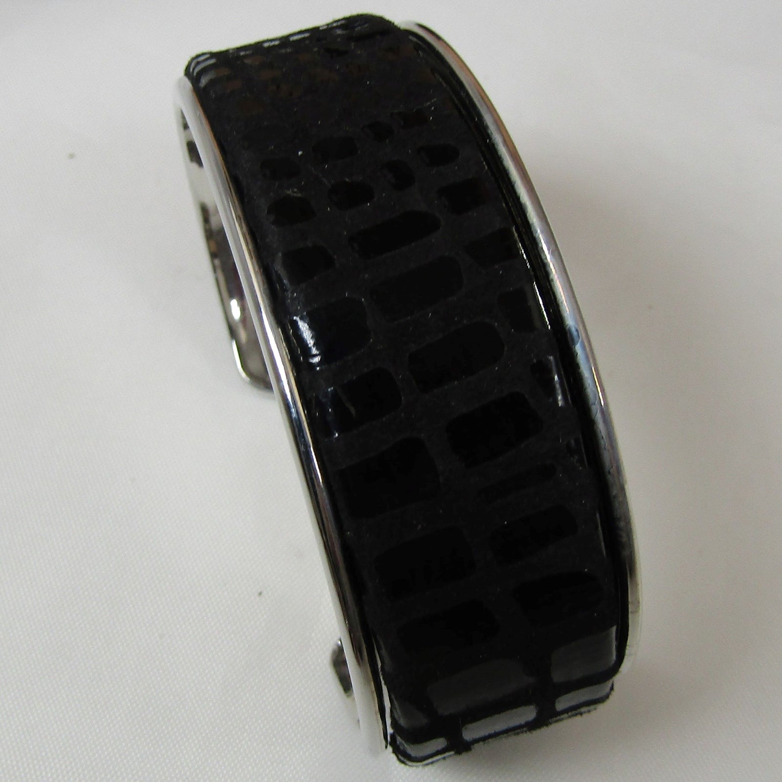 Silver Cuff Bracelet Leather Insert - VP's Jewelry