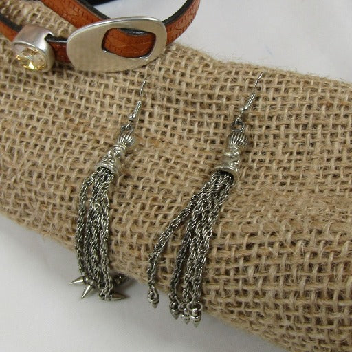 Amber Leather Ribbon Choker & Bracelet & Earrings Designer Set - VP's Jewelry