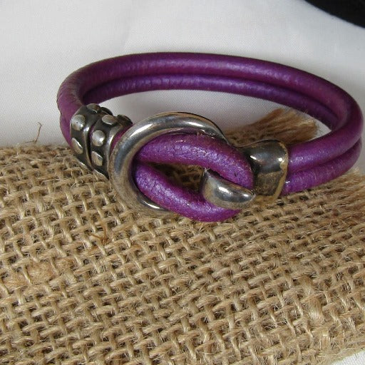 Round Leather Bracelet With Hook Clasp - VP's Jewelry