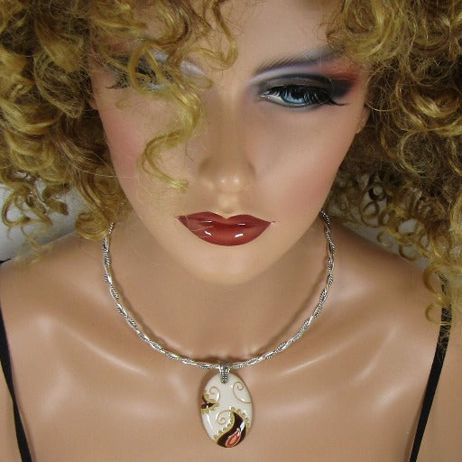 Handmade Cream Pendant Choker Necklace - VP's Jewelry