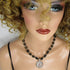 Black Sea Glass Bead Necklace with Handmade Copper Pendant - VP's Jewelry
