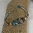 Turquoise Swirled Lampwork Bead Bangle Bracelet - VP's Jewelry  