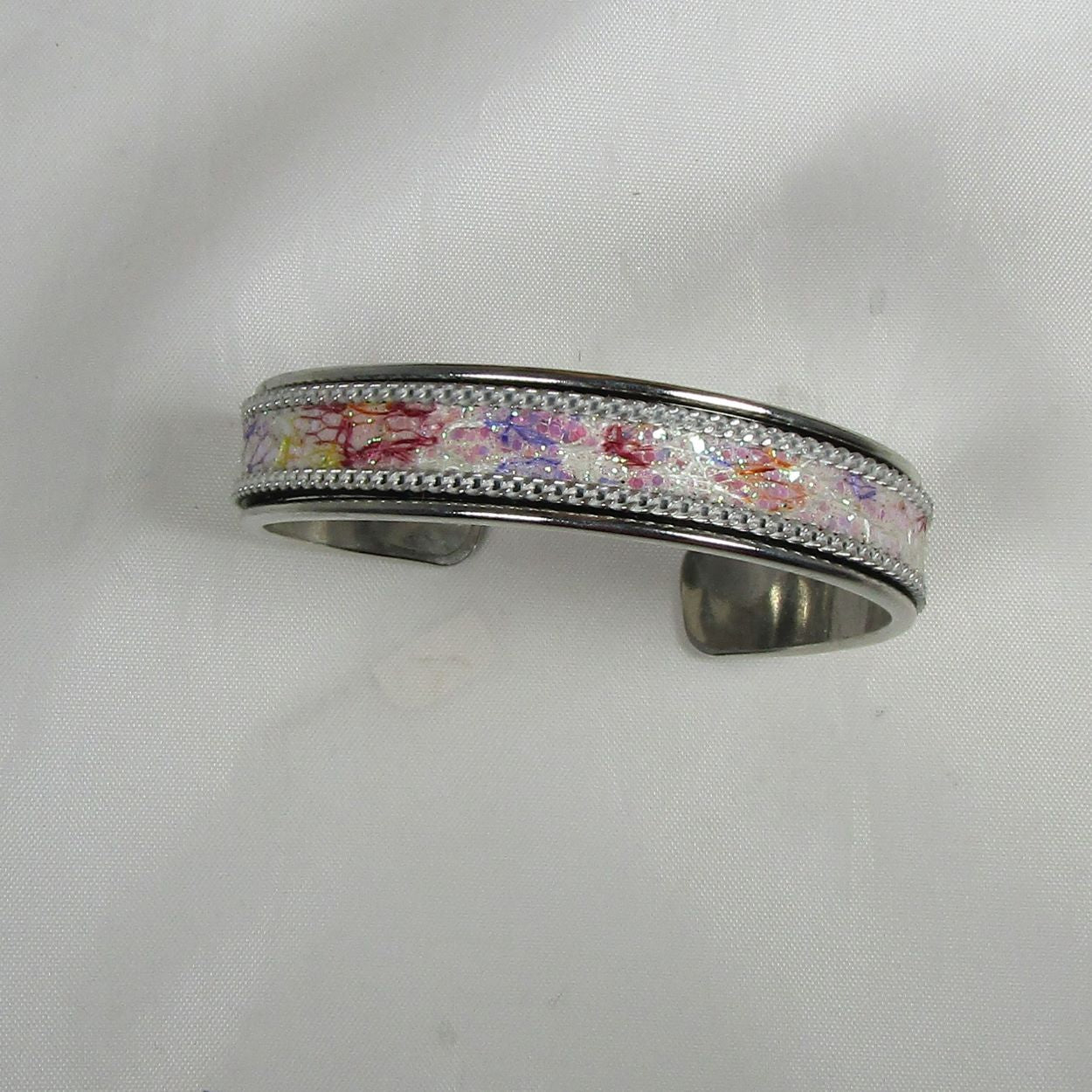 Leather Insert Cuff Bangle Bracelet - VP's Jewelry