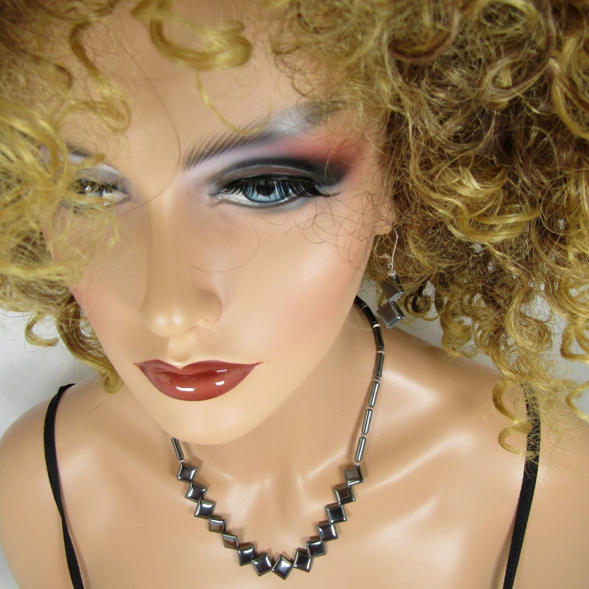 Hematite Necklace, Earrings and Bracelet Set - VP's Jewelry 