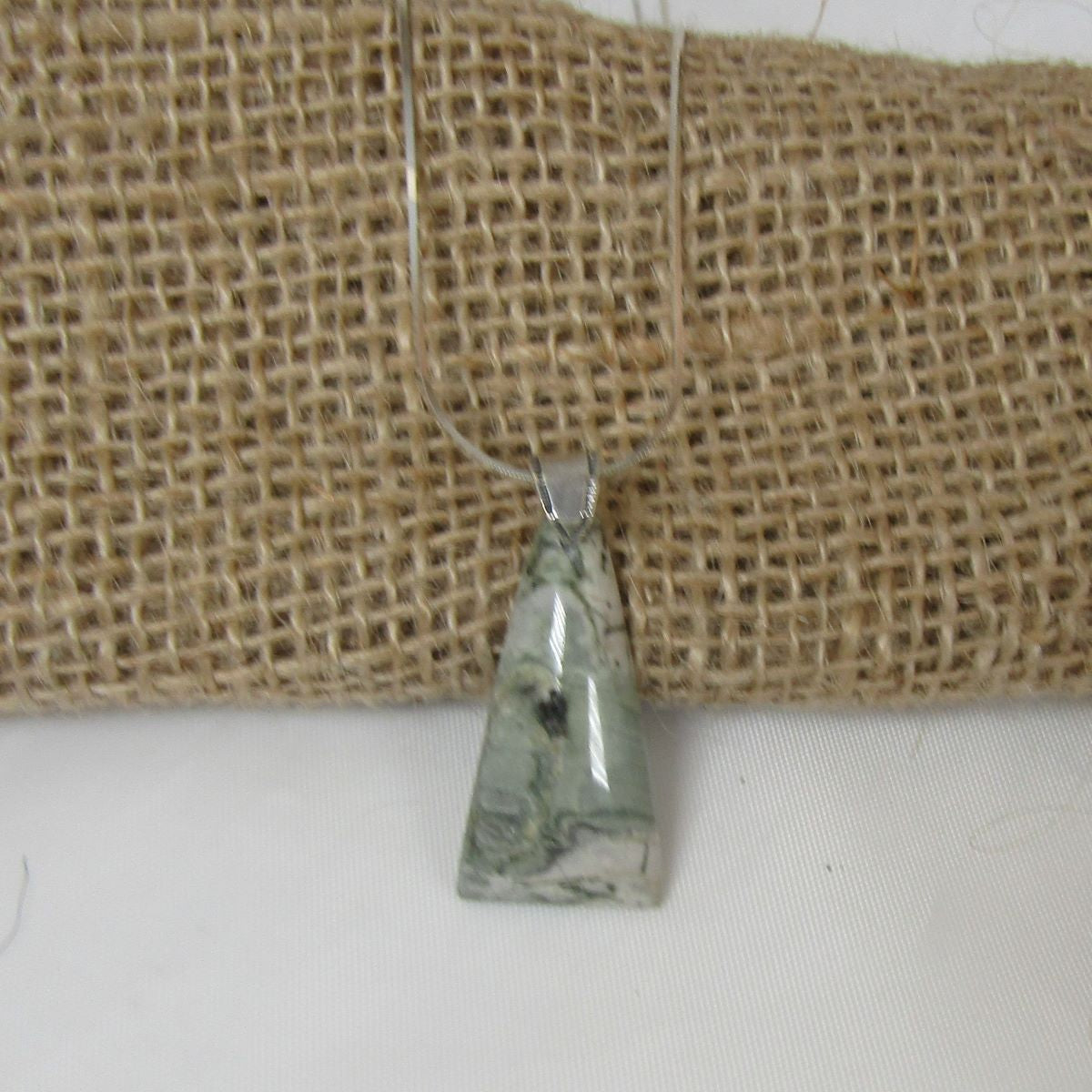 Green Rainforest Jasper Pendant Necklace - VP's Jewelry