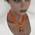 Orange Bead Necklace with Lampwork Pendant - VP's Jewelry