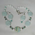 Aqua & White Necklace & Earrings in Handmade Kazuri Beads - VP's Jewelry  
