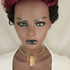Red Hand Carved Terracotta Flower Pendant on Gold Choker - VP's Jewelry