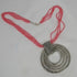 Melon Seed Bead Necklace with Hammered Antique Silver Pendant - VP's Jewelry