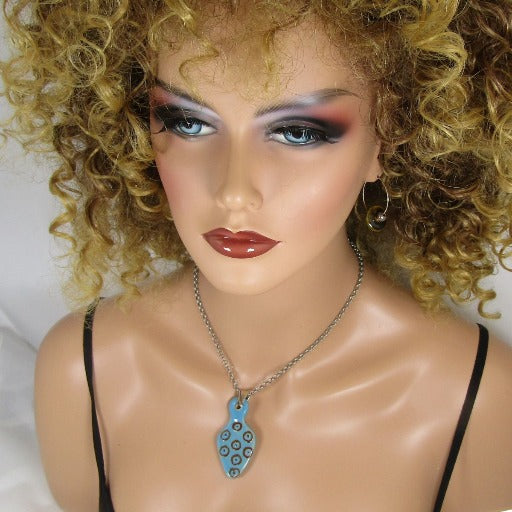 Turquoise Kazuri Pendant Necklace, Earring & Regaliz Bracelet - VP's Jewelry
