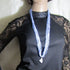 Rainbow Moonstone Pendant on Blue Multi-strand Necklace - VP's Jewelry