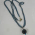 Blue Multi-strand Necklace with Shades of Blue Ball Pendant - VP's Jewelry