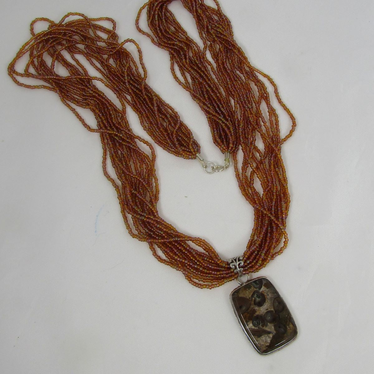 Multi-strand Sandstone Necklace with Rhyolite Opal Pendant - VP's Jewelry