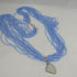 Rainbow Moonstone Pendant on Blue Multi-strand Necklace - VP's Jewelry