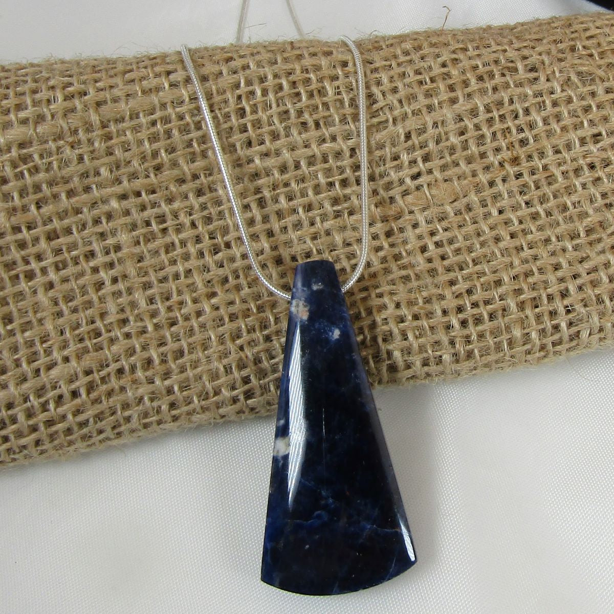 Sodalite Pendant Necklace on Silver Chain - VP's Jewelry