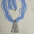 Powder Blue Multi-strand Necklace with Ocean Jasper Pendant - VP's Jewelry