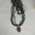 Charcoal Multi-strand Necklace with Jasper Pendant - VP's Jewelry