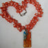 Melon Teardrop Gemstone Bead Necklace with Handmade Pendant - VP's Jewelry