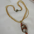 Gold Multi-strand Necklace with Handmade Lampwork Pendant - VP's Jewelry